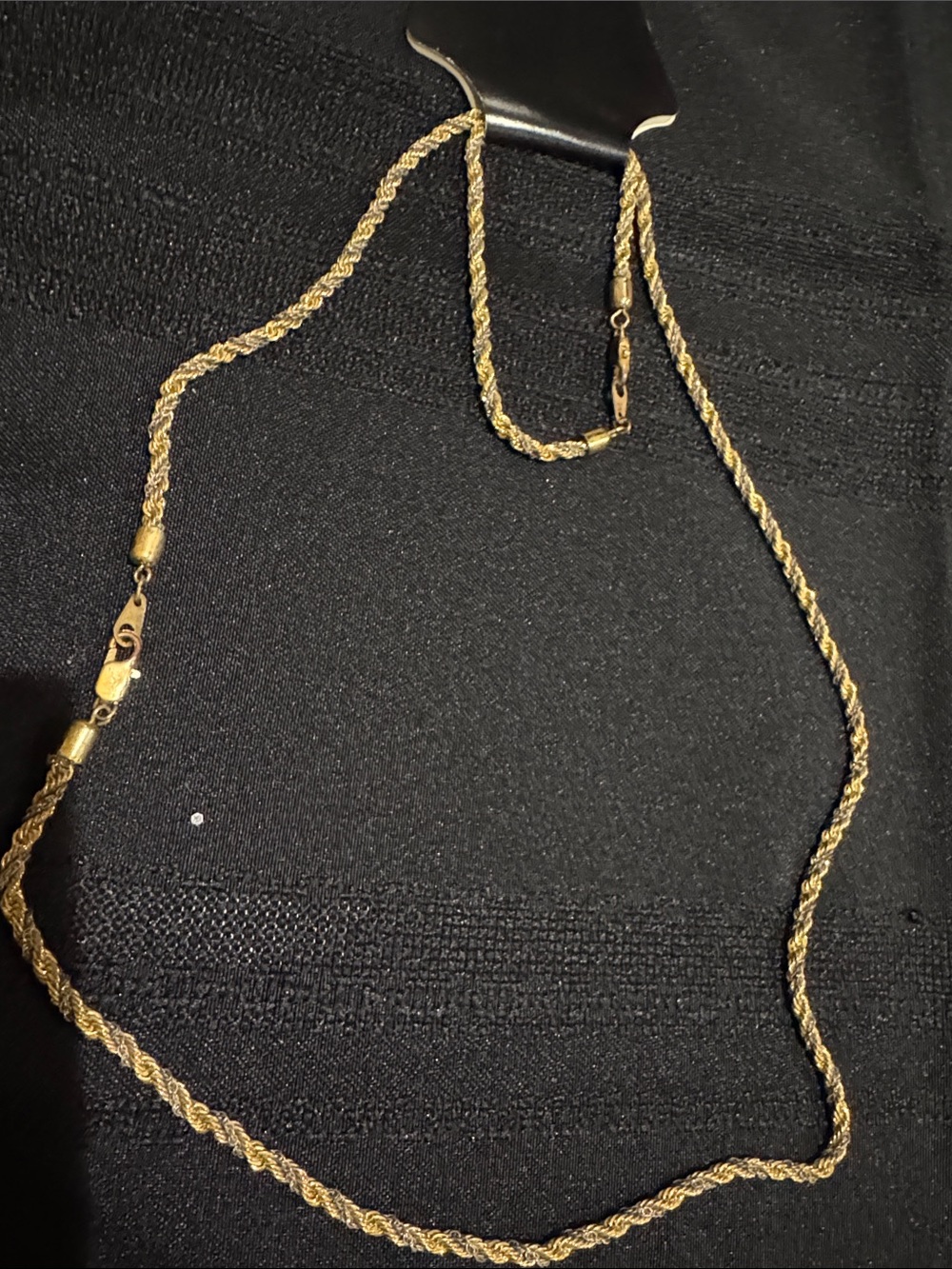Vintage Unisex Gold tone Rope Chain Necklace and Bracelet